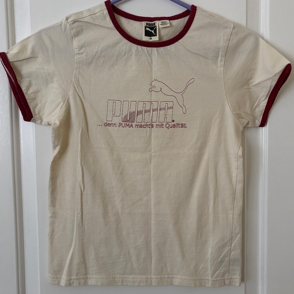 Puma T-Shirt - Vintage/Retro -  CREAM / OFF-WHITE - Medium  - NWOT - Picture 1 of 4